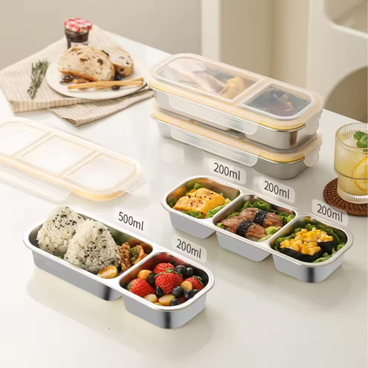 Food Snacks For Weight Loss - Contenitore per Pranzo in Acciaio Inox