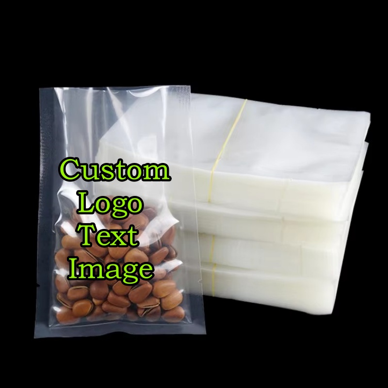 Food Snacks Logos - 100 Sacchetti Sottovuoto Trasparenti con Apertura