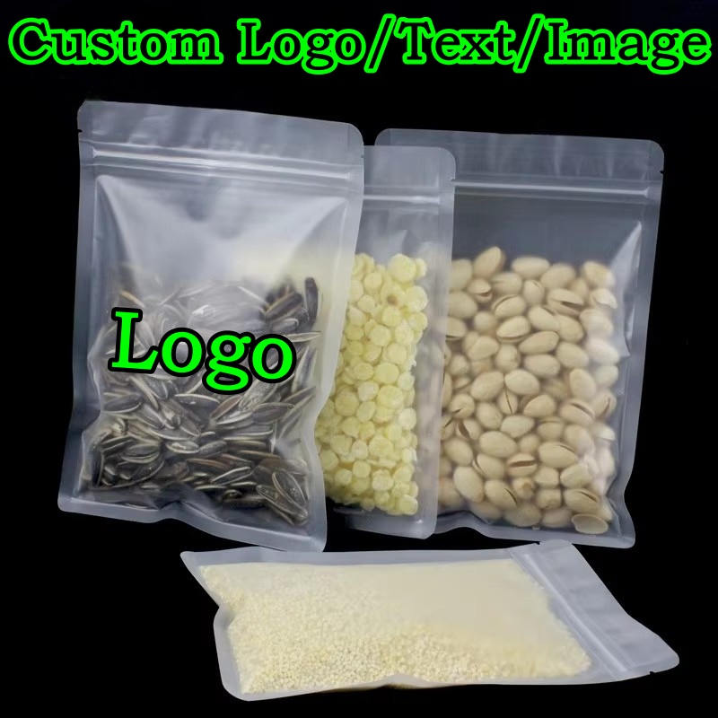 Food Snacks Logos - 100 Sacchetti in Plastica Opaca con