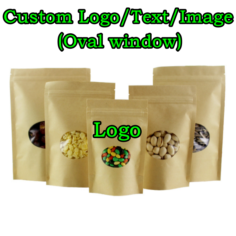 Food Snacks Logos - 100 Sacchetti in Carta Kraft con