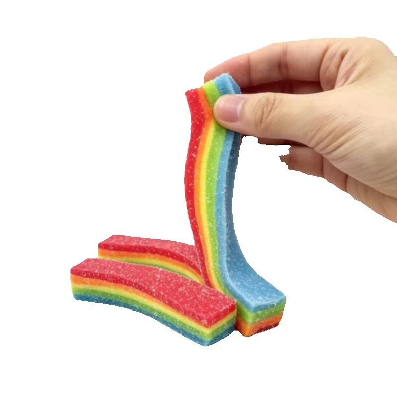 Candy Sour Strip - Palla Antistress Morbida a Strisce Arcobaleno,